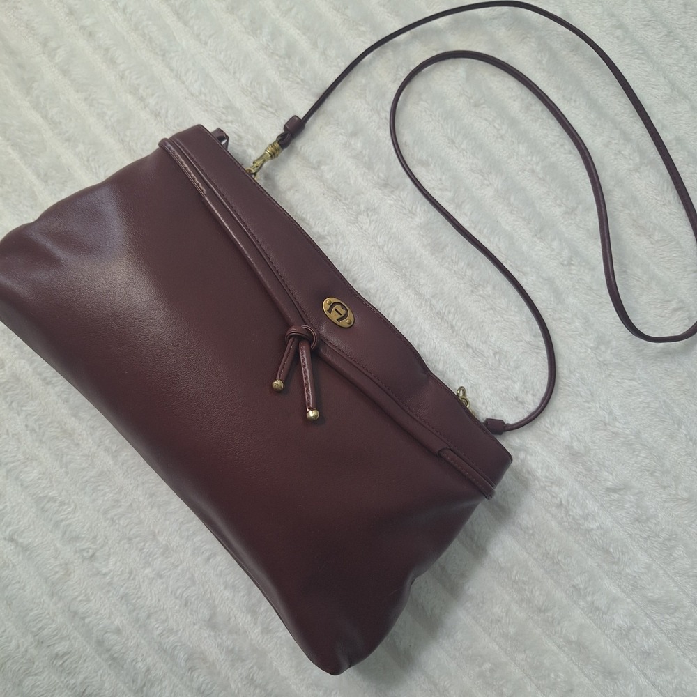 Vtg Etienne Aigner 80's 90's Leather Shoulder Purse Bag Burgundy Soft Clutch